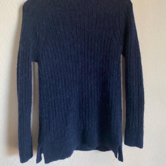 Banana Republic Wool Alpaca Blend Ribbed Eyelash Mock Neck Preppy Sweater XS - Picture 3 of 12